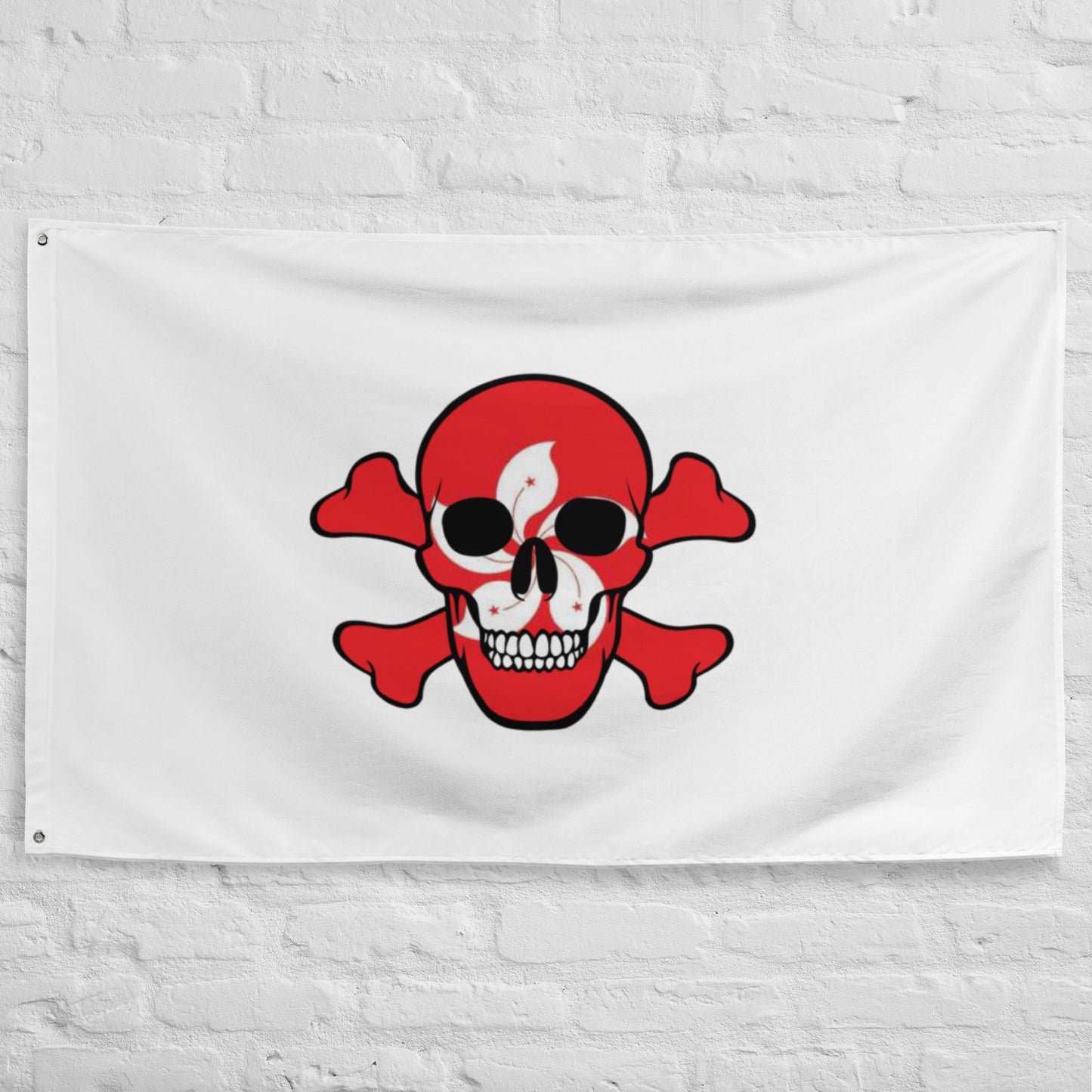 Flag of Hong Kong in a Skull and Crossbones design you can fly at home or at the game!
