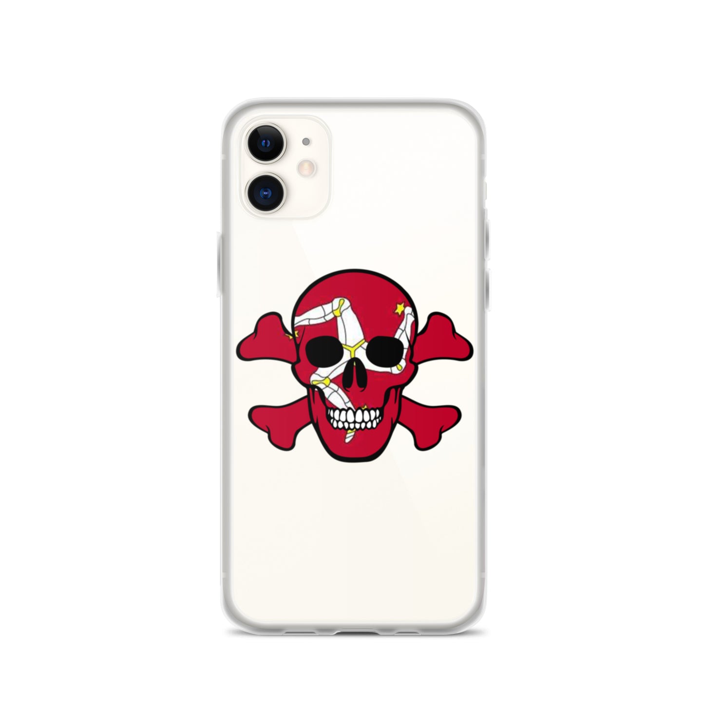 Clear Case for iPhone® with the Isle of Man Flag in a Skull and Crossbones design!