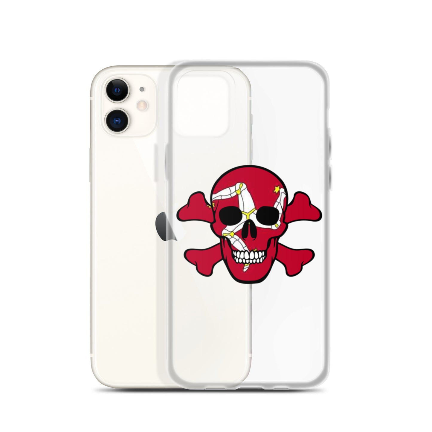 Clear Case for iPhone® with the Isle of Man Flag in a Skull and Crossbones design!