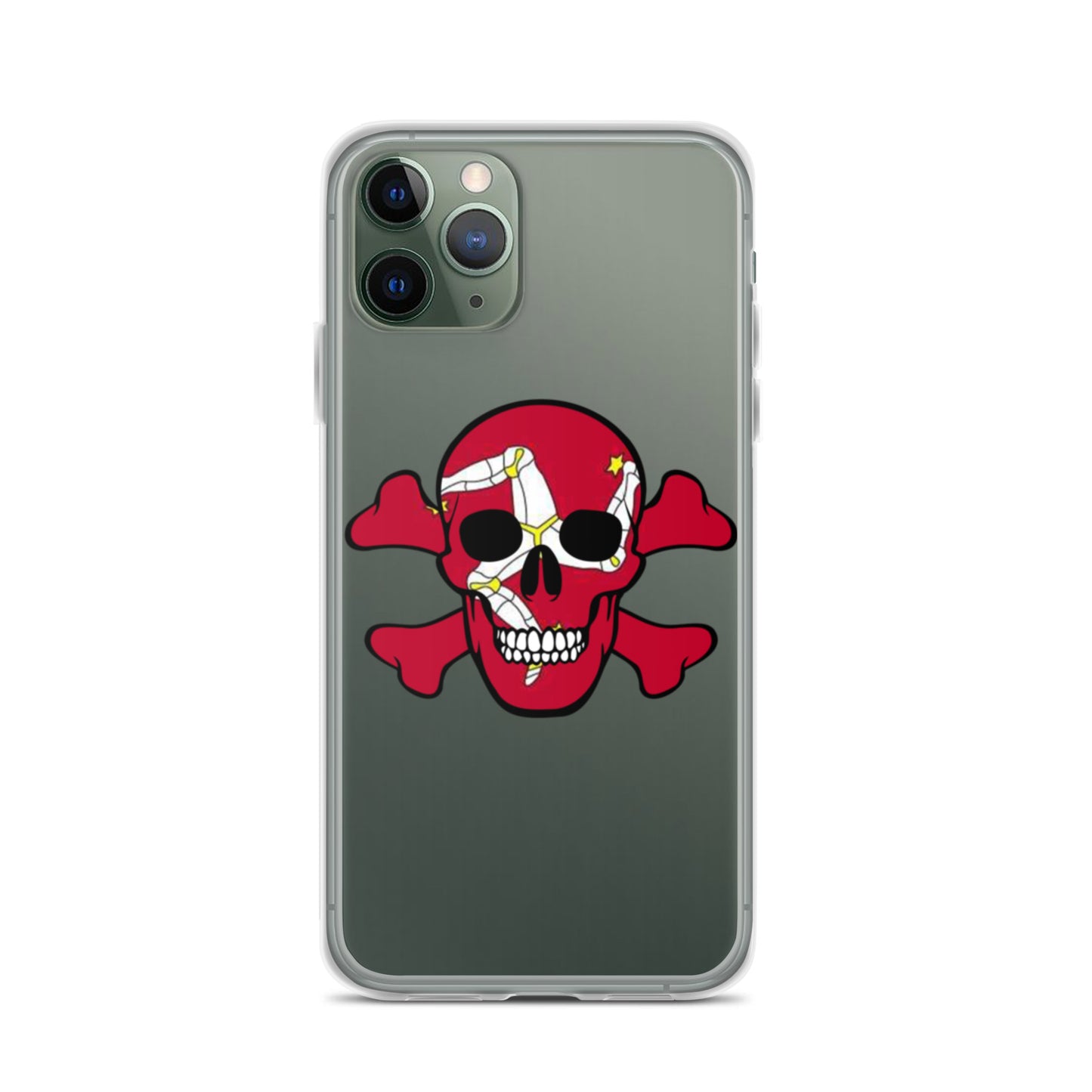 Clear Case for iPhone® with the Isle of Man Flag in a Skull and Crossbones design!