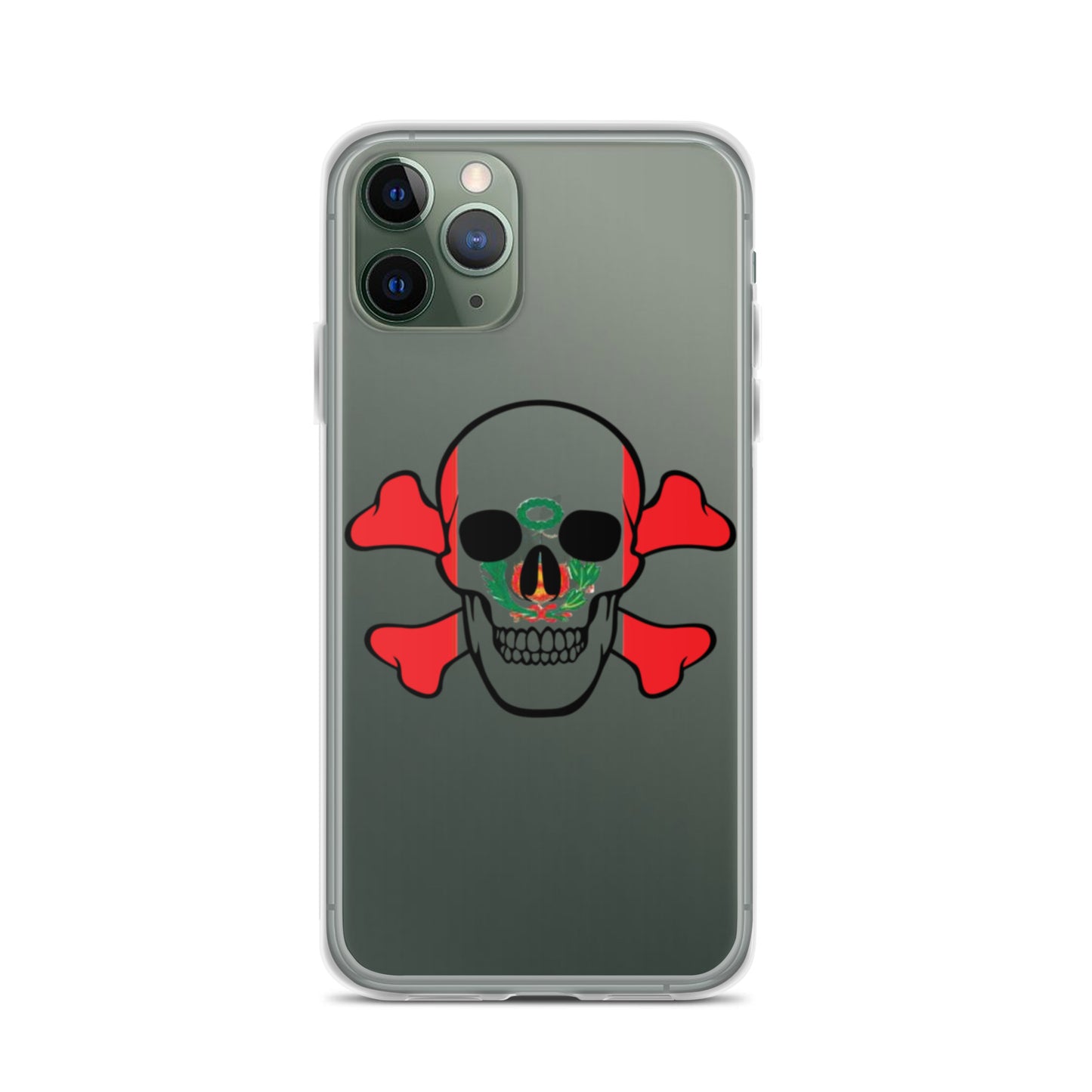 Clear Case for iPhone® with the Flag of Peru in a Skull and Crossbones design!