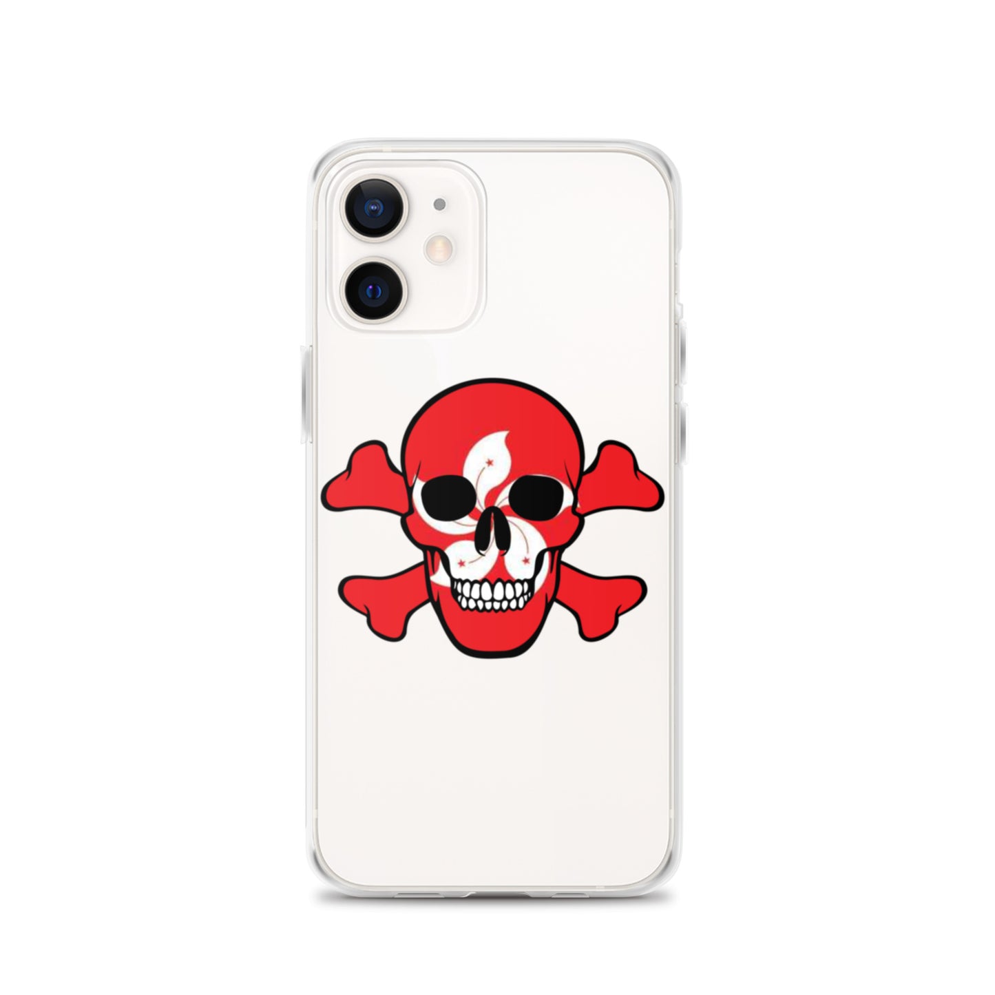 Clear Case for iPhone® with the Flag of Hong Kong in a Skull and Crossbones design!