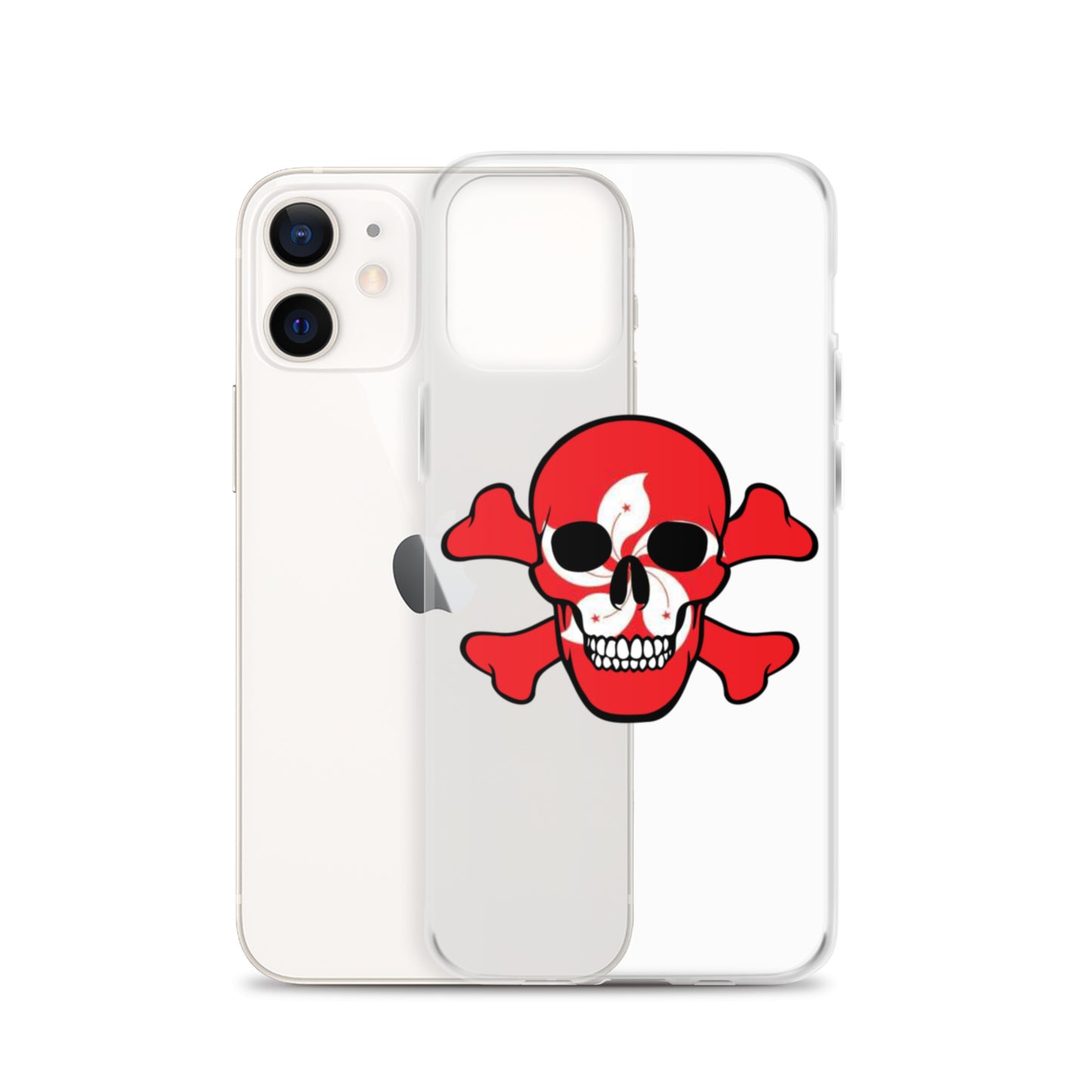 Clear Case for iPhone® with the Flag of Hong Kong in a Skull and Crossbones design!
