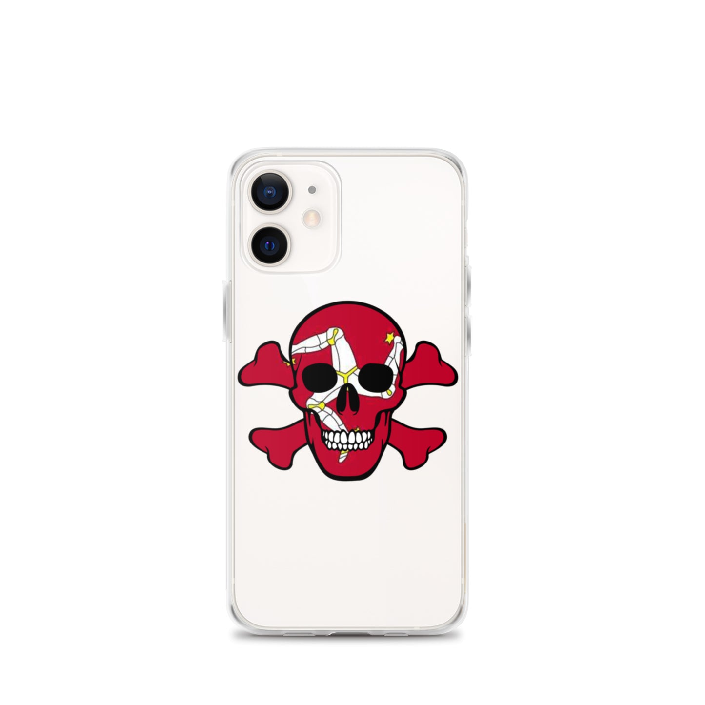 Clear Case for iPhone® with the Isle of Man Flag in a Skull and Crossbones design!