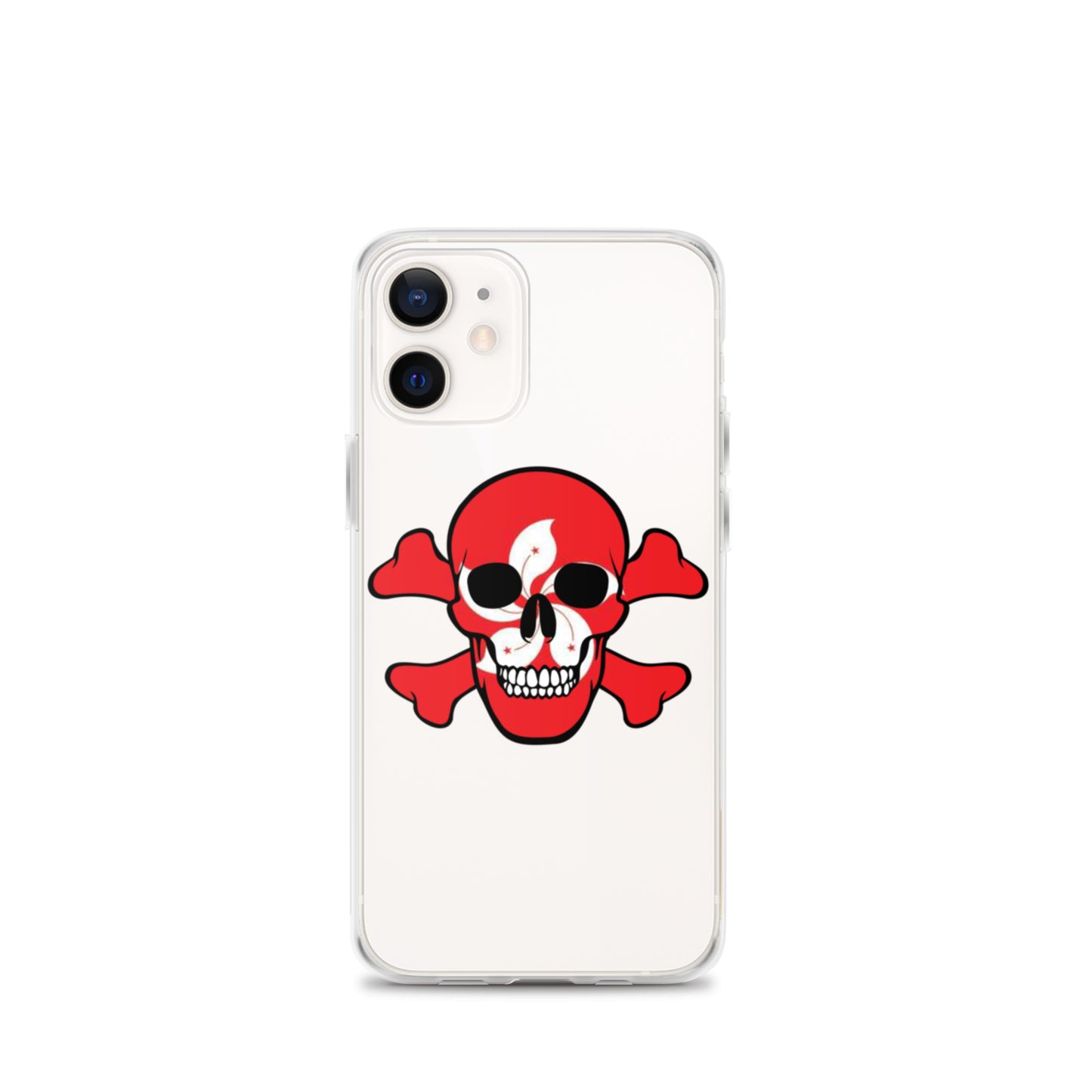 Clear Case for iPhone® with the Flag of Hong Kong in a Skull and Crossbones design!