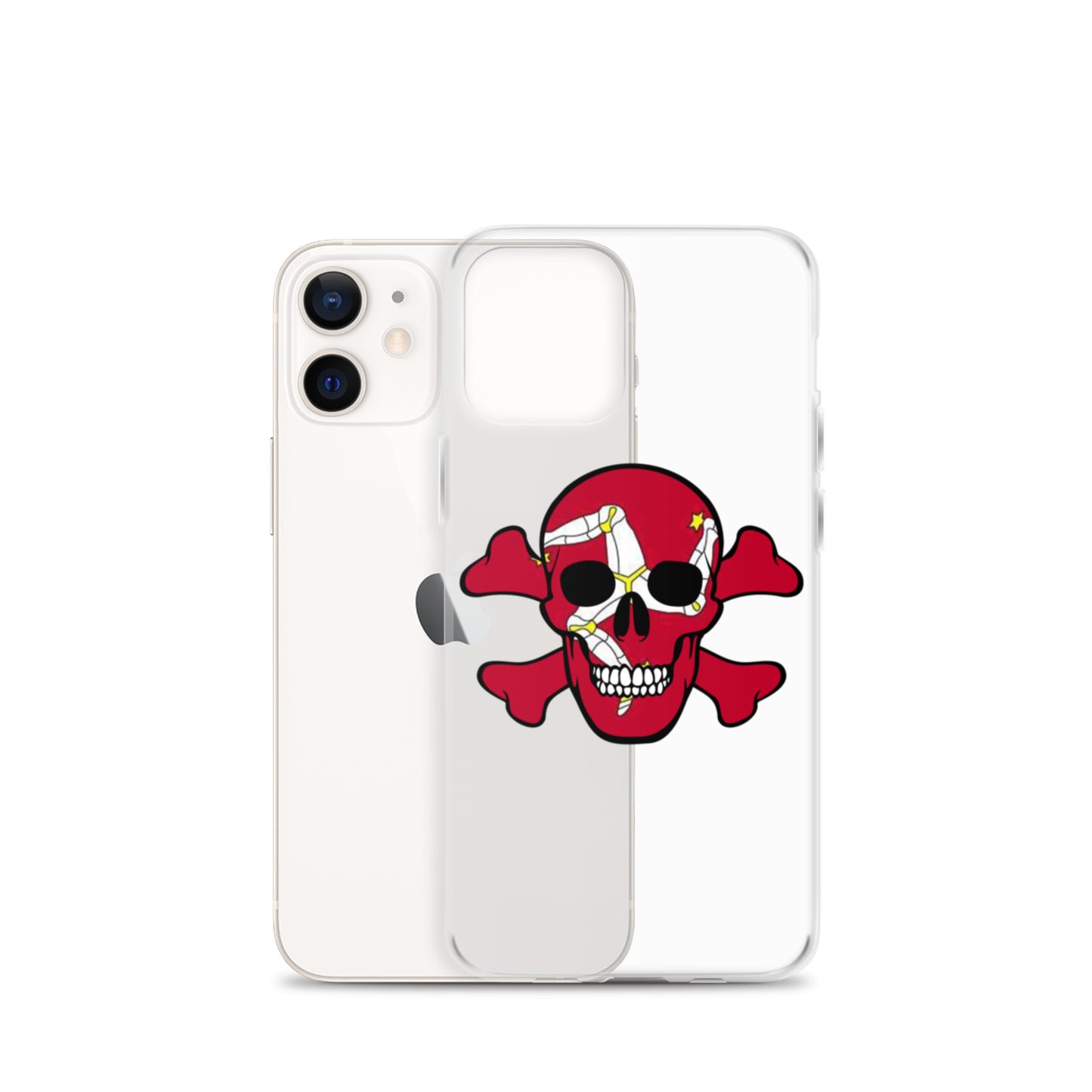 Clear Case for iPhone® with the Isle of Man Flag in a Skull and Crossbones design!