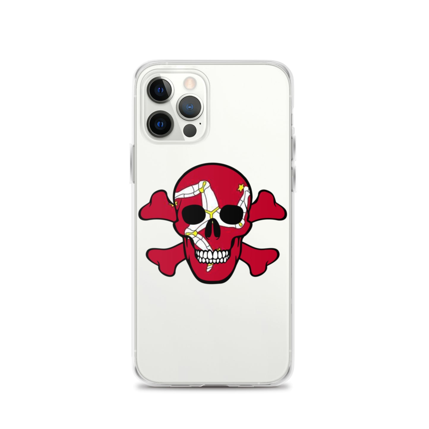 Clear Case for iPhone® with the Isle of Man Flag in a Skull and Crossbones design!