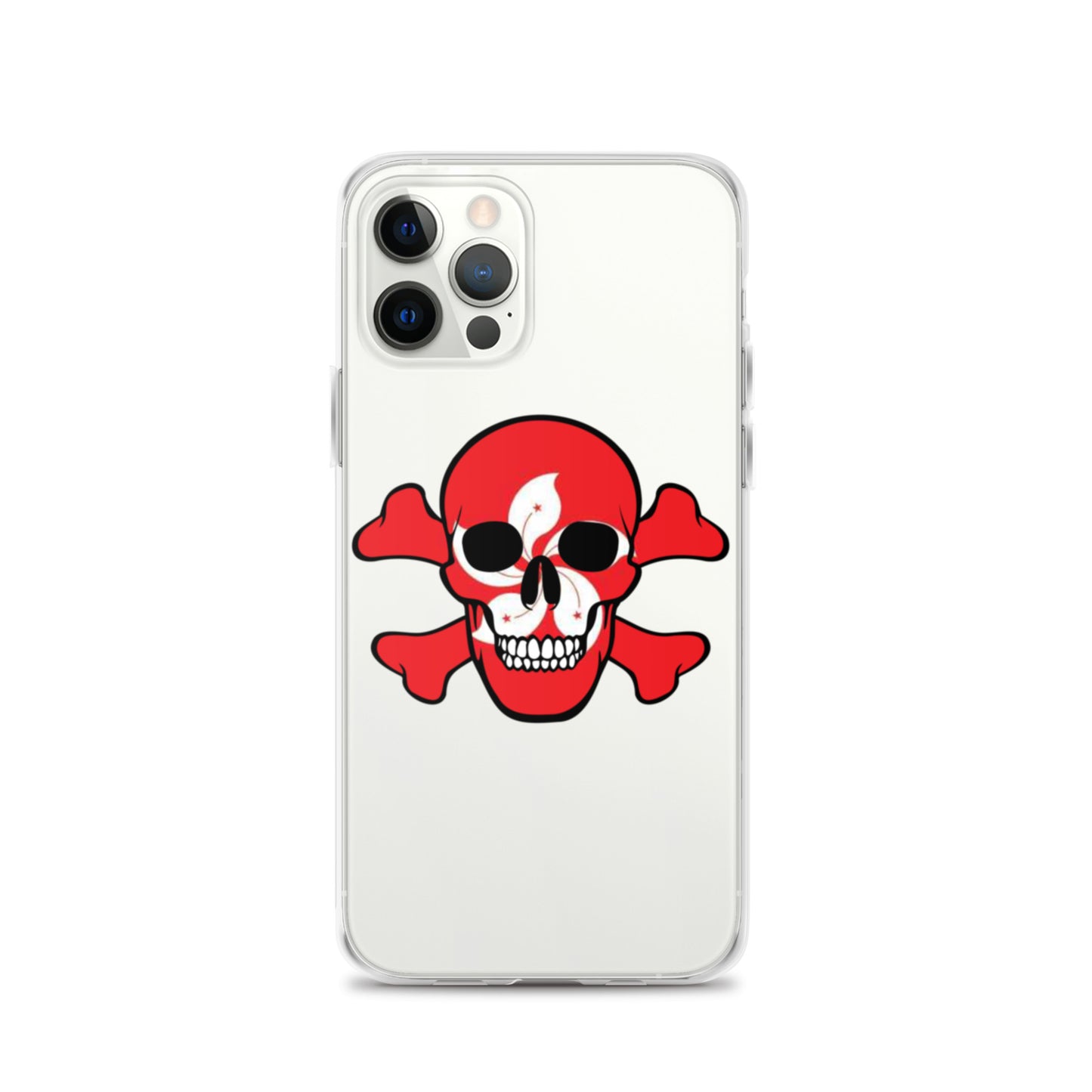 Clear Case for iPhone® with the Flag of Hong Kong in a Skull and Crossbones design!