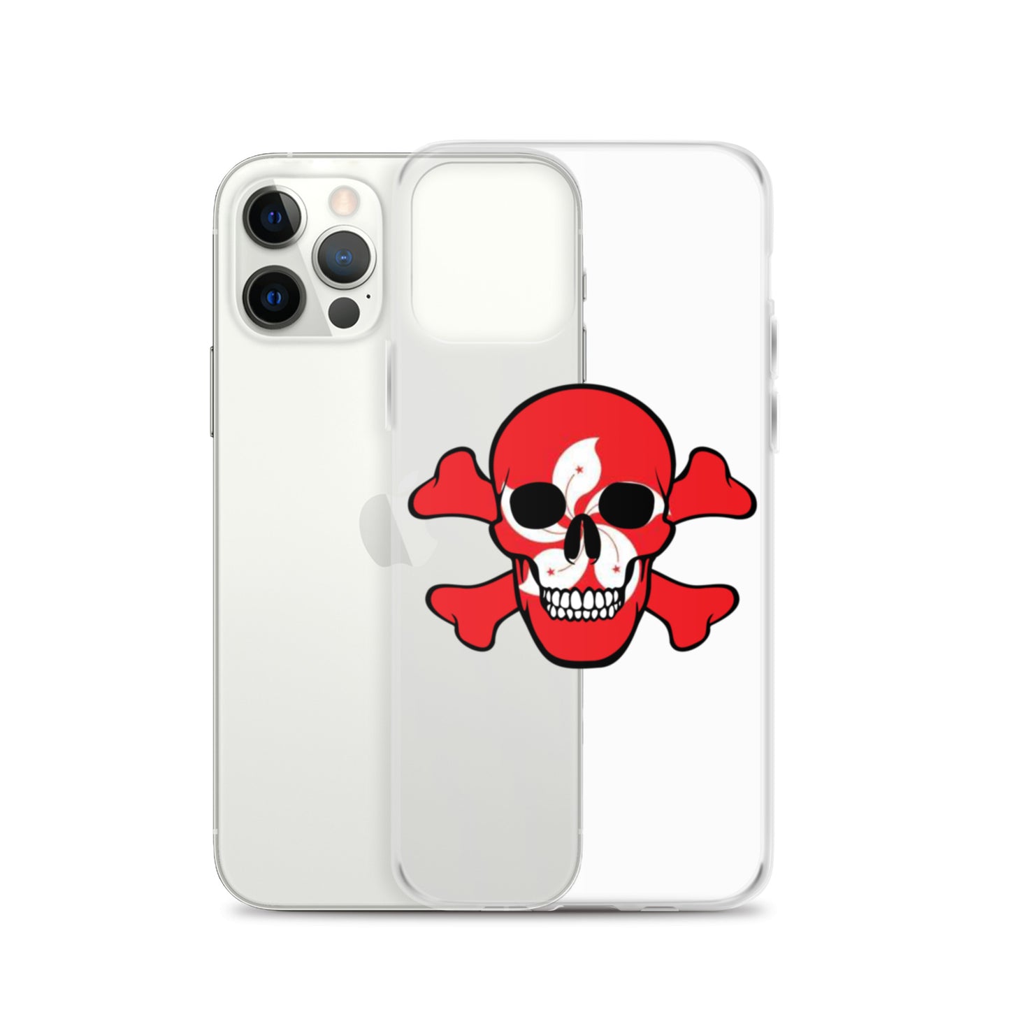 Clear Case for iPhone® with the Flag of Hong Kong in a Skull and Crossbones design!