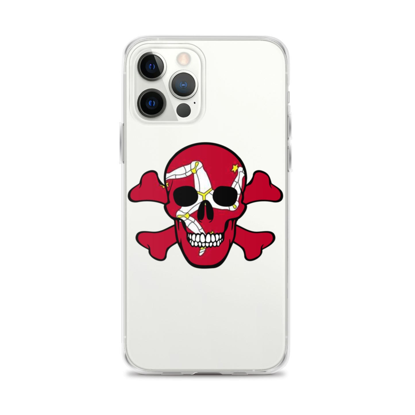 Clear Case for iPhone® with the Isle of Man Flag in a Skull and Crossbones design!