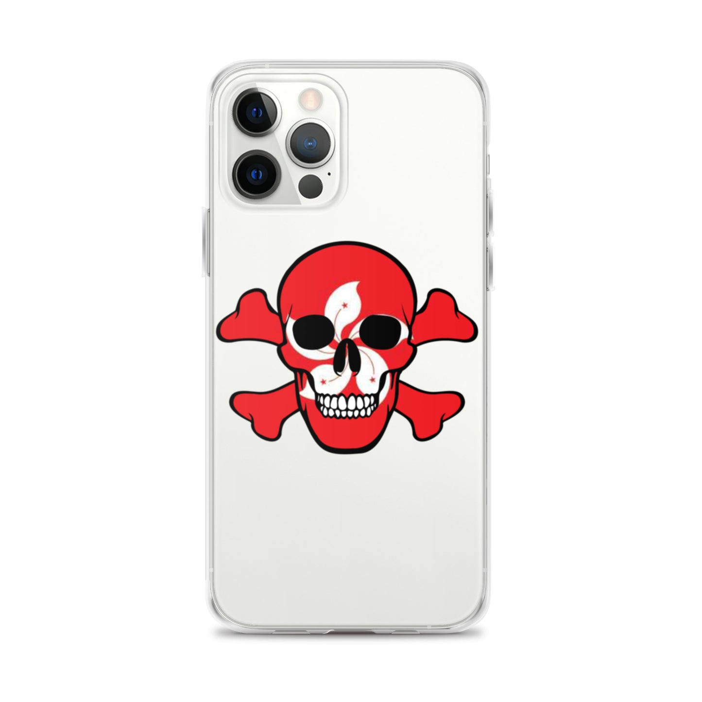 Clear Case for iPhone® with the Flag of Hong Kong in a Skull and Crossbones design!