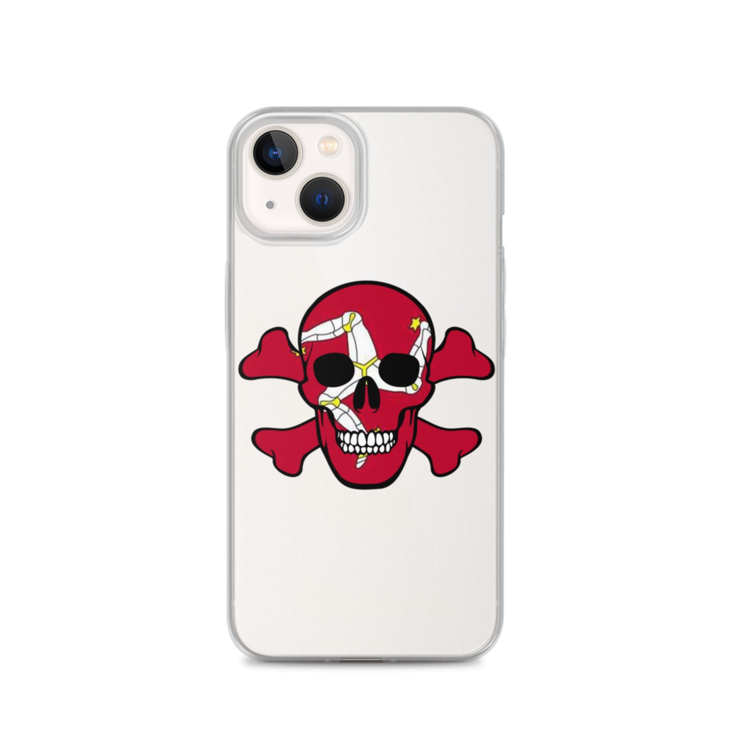 Clear Case for iPhone® with the Isle of Man Flag in a Skull and Crossbones design!