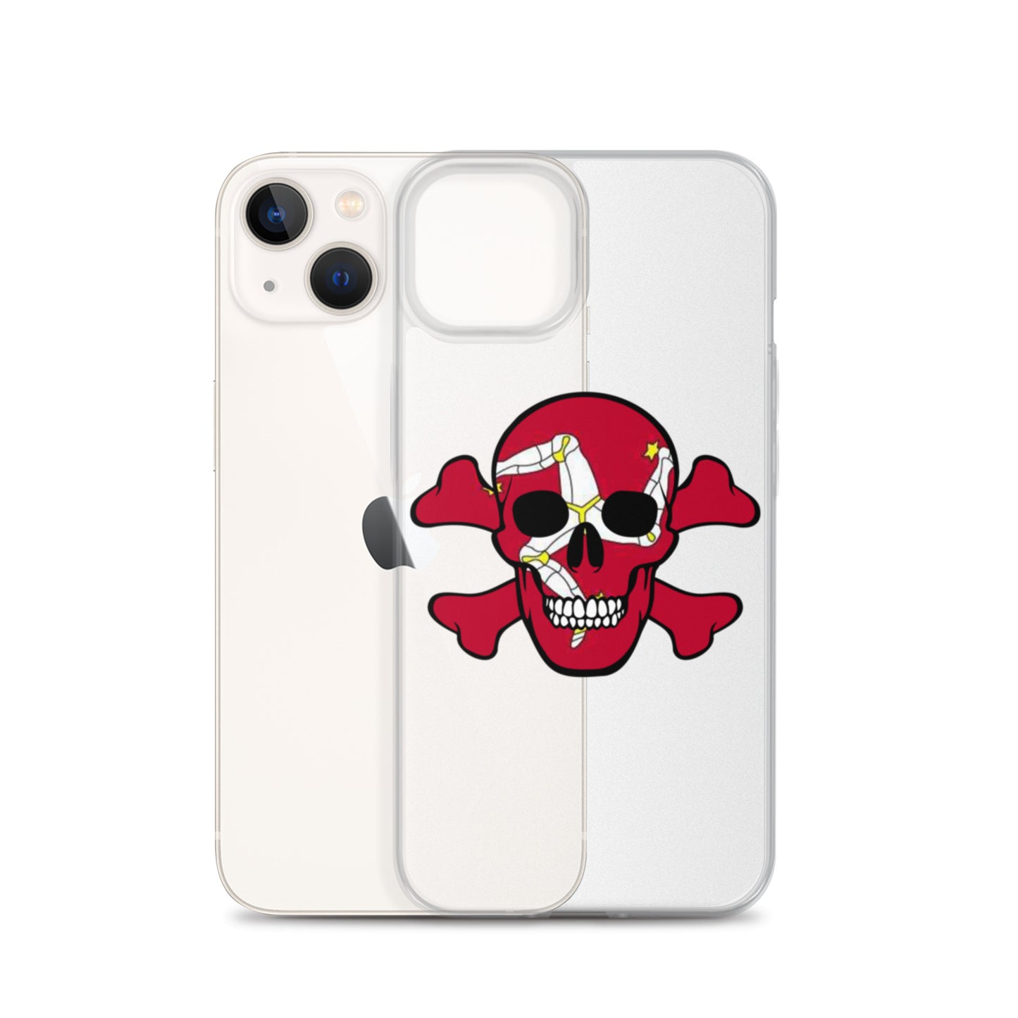 Clear Case for iPhone® with the Isle of Man Flag in a Skull and Crossbones design!