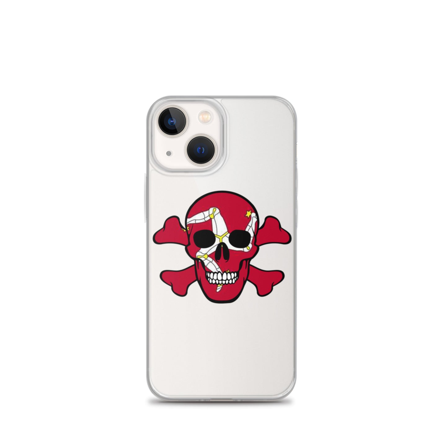 Clear Case for iPhone® with the Isle of Man Flag in a Skull and Crossbones design!