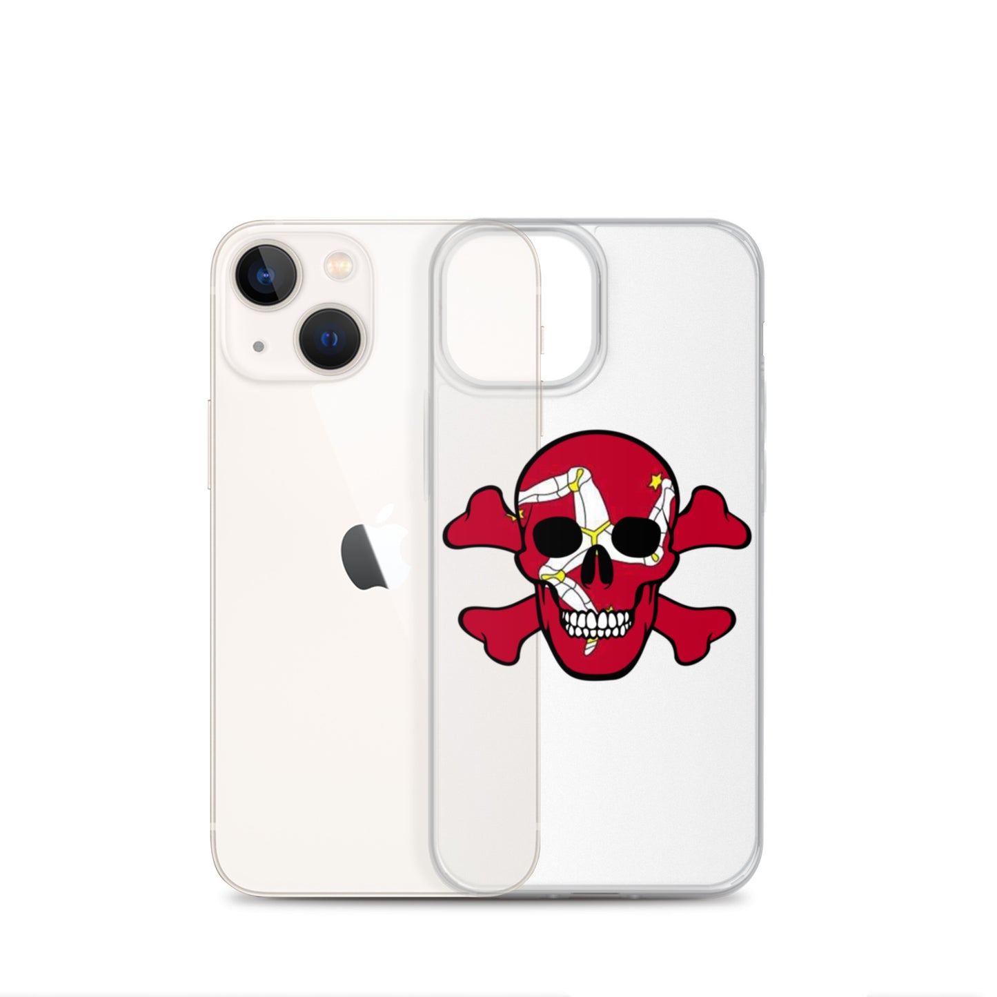 Clear Case for iPhone® with the Isle of Man Flag in a Skull and Crossbones design!