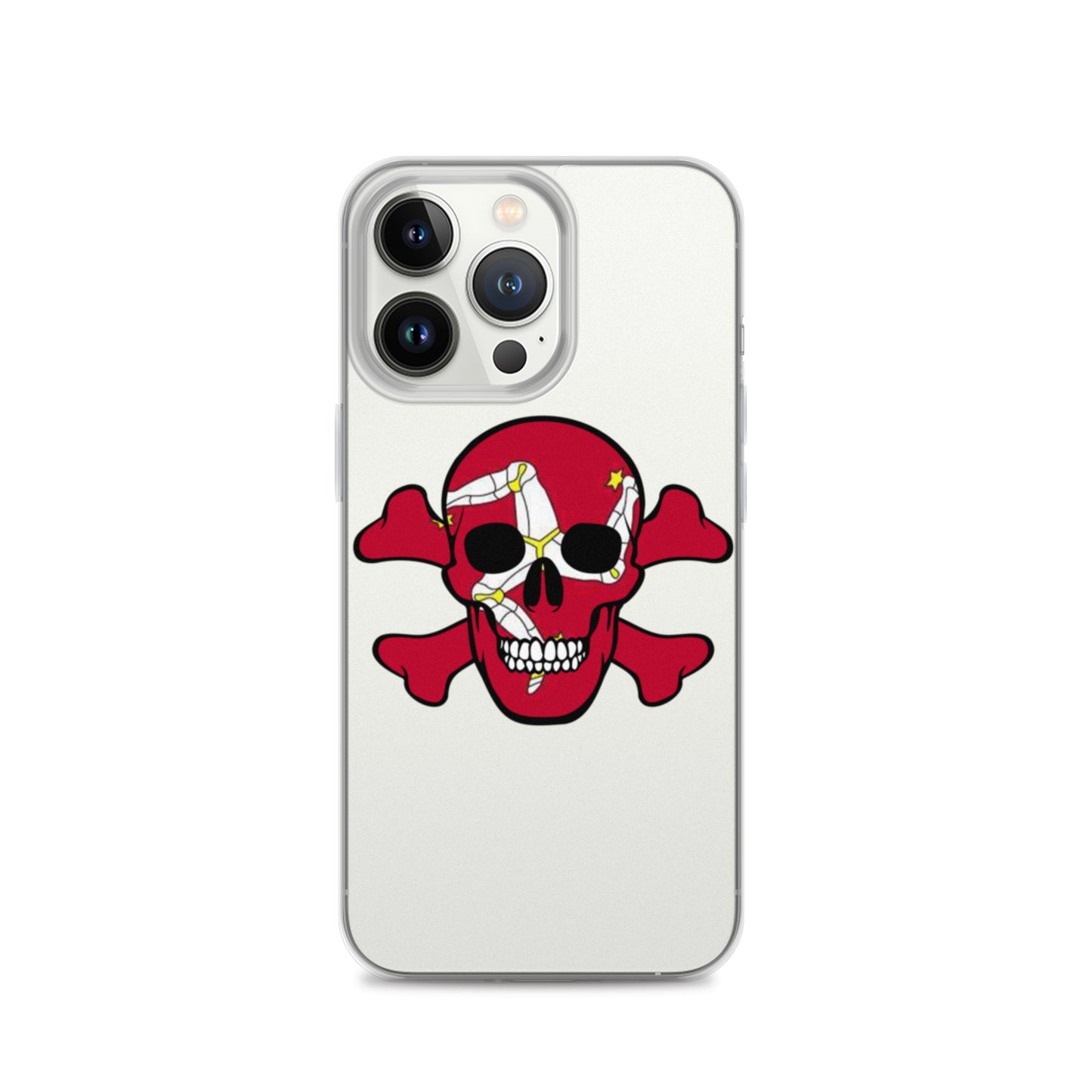 Clear Case for iPhone® with the Isle of Man Flag in a Skull and Crossbones design!