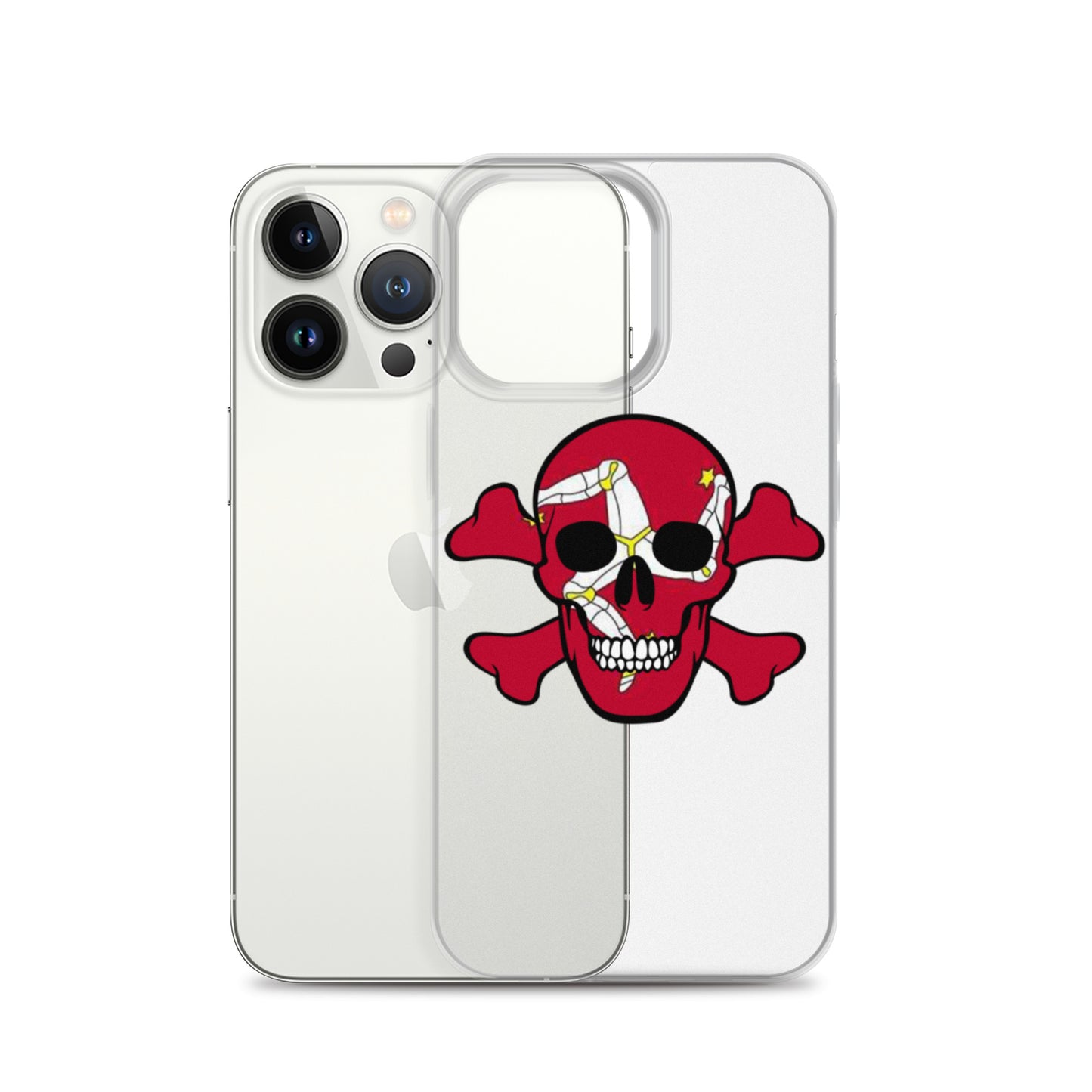 Clear Case for iPhone® with the Isle of Man Flag in a Skull and Crossbones design!