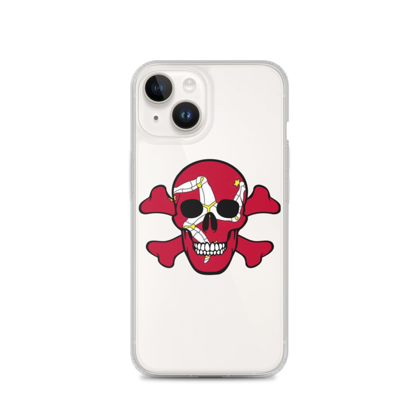 Clear Case for iPhone® with the Isle of Man Flag in a Skull and Crossbones design!