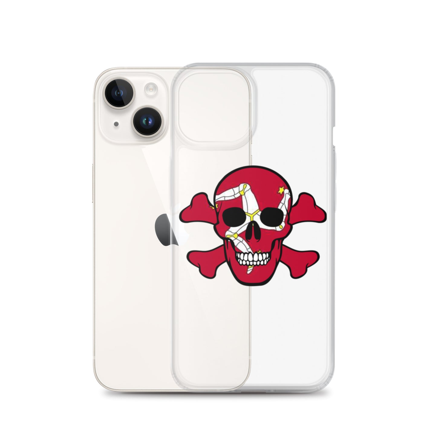 Clear Case for iPhone® with the Isle of Man Flag in a Skull and Crossbones design!