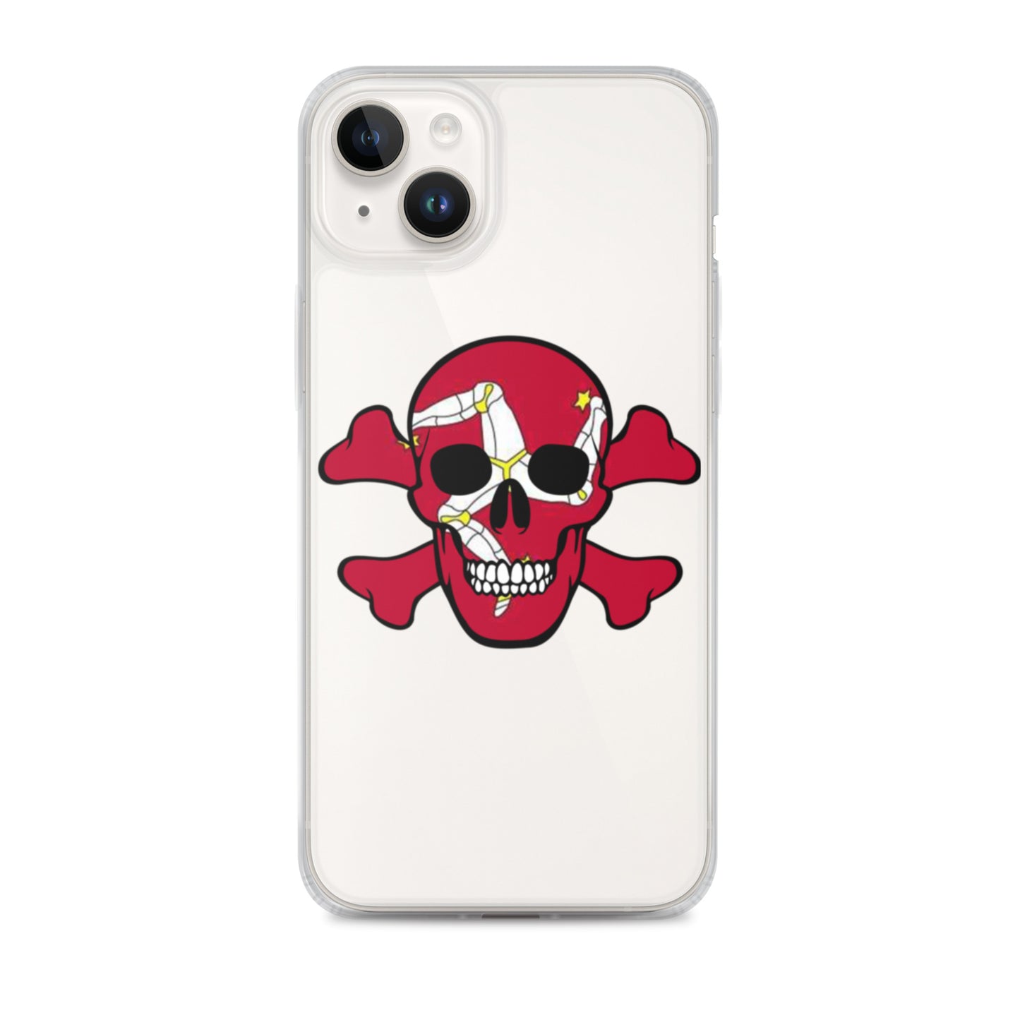 Clear Case for iPhone® with the Isle of Man Flag in a Skull and Crossbones design!