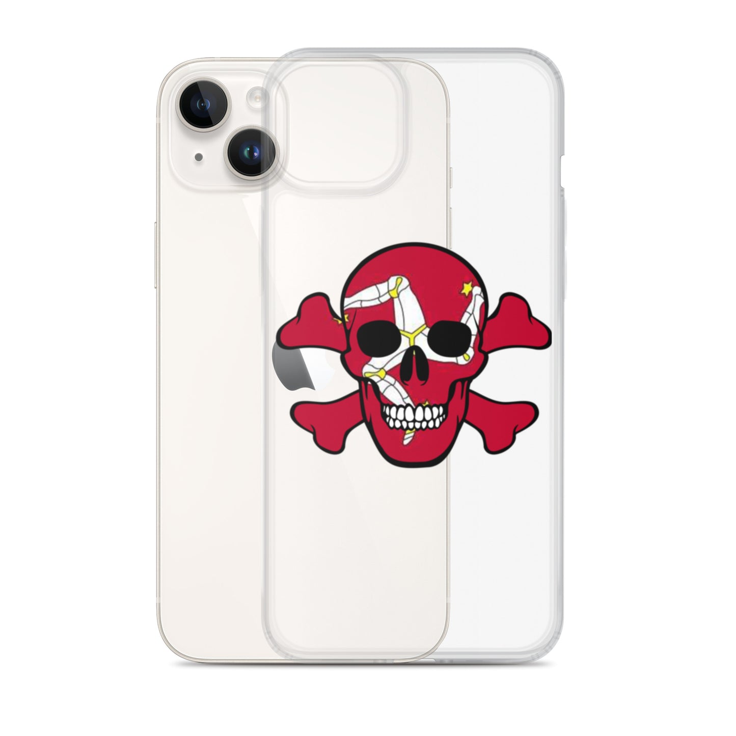 Clear Case for iPhone® with the Isle of Man Flag in a Skull and Crossbones design!