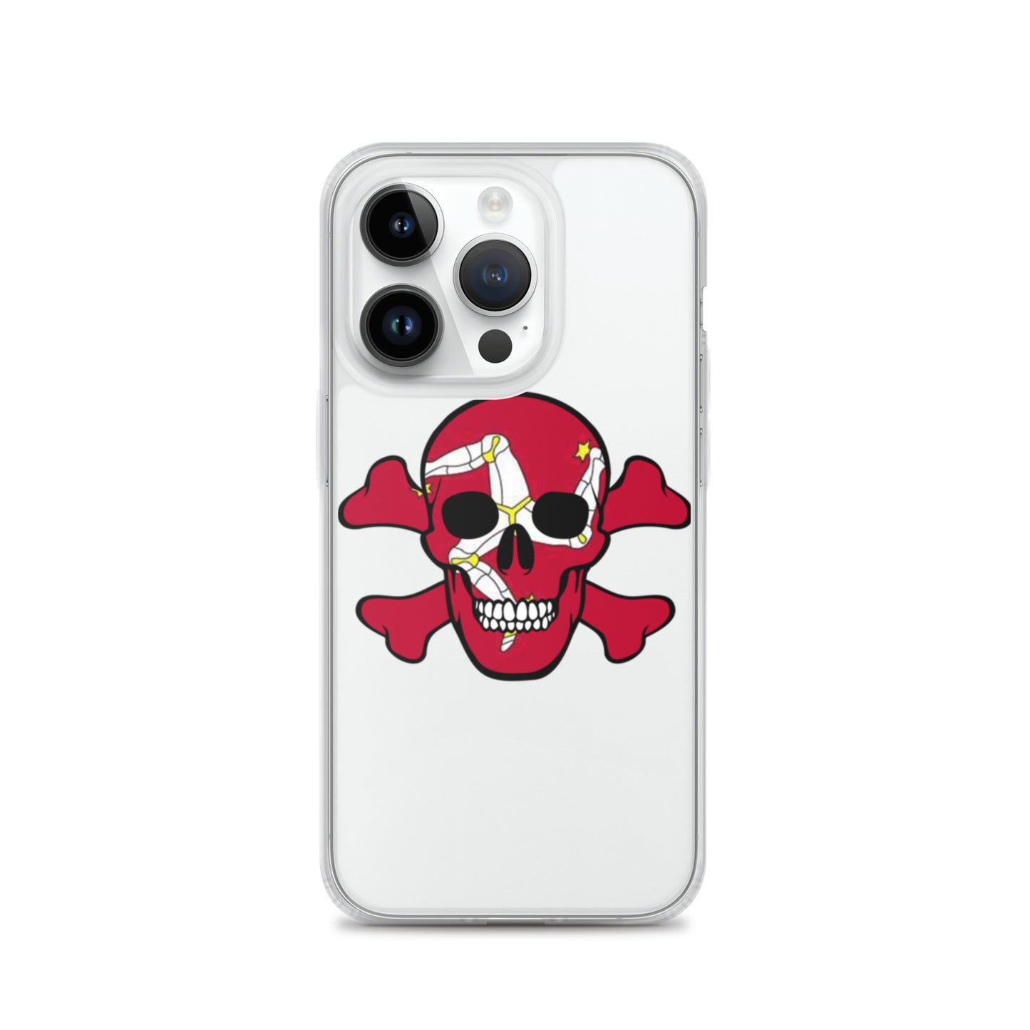 Clear Case for iPhone® with the Isle of Man Flag in a Skull and Crossbones design!