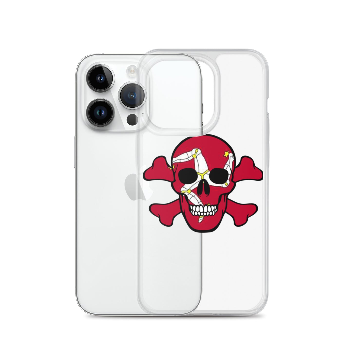 Clear Case for iPhone® with the Isle of Man Flag in a Skull and Crossbones design!