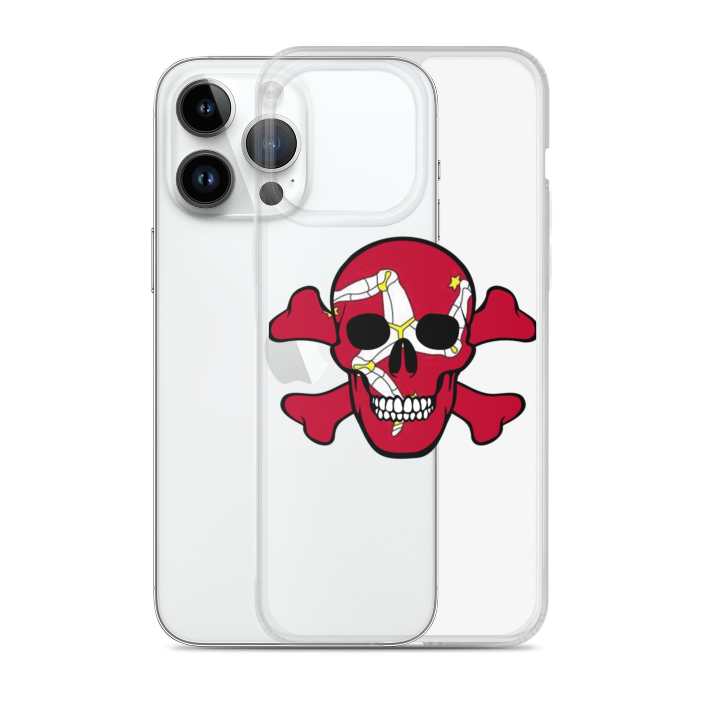 Clear Case for iPhone® with the Isle of Man Flag in a Skull and Crossbones design!