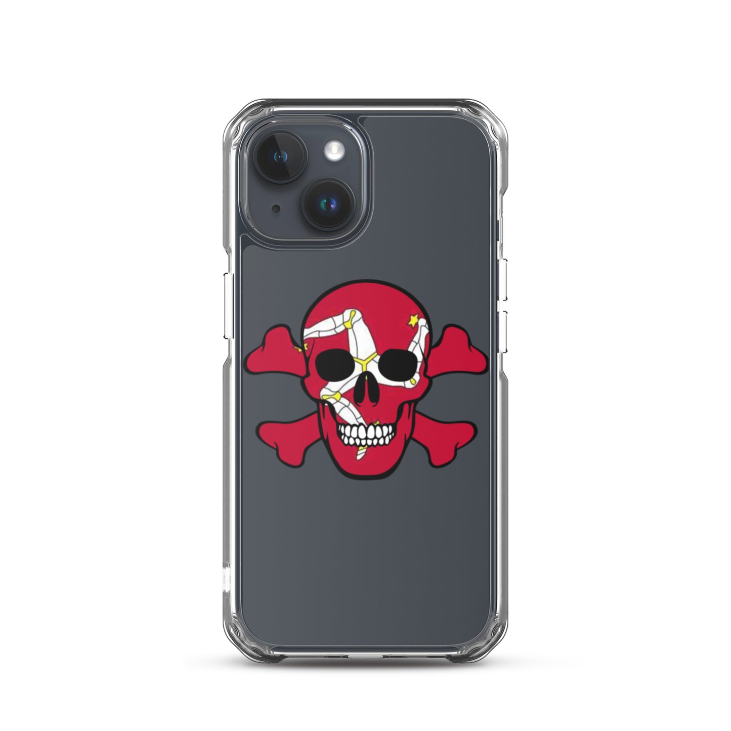 Clear Case for iPhone® with the Isle of Man Flag in a Skull and Crossbones design!