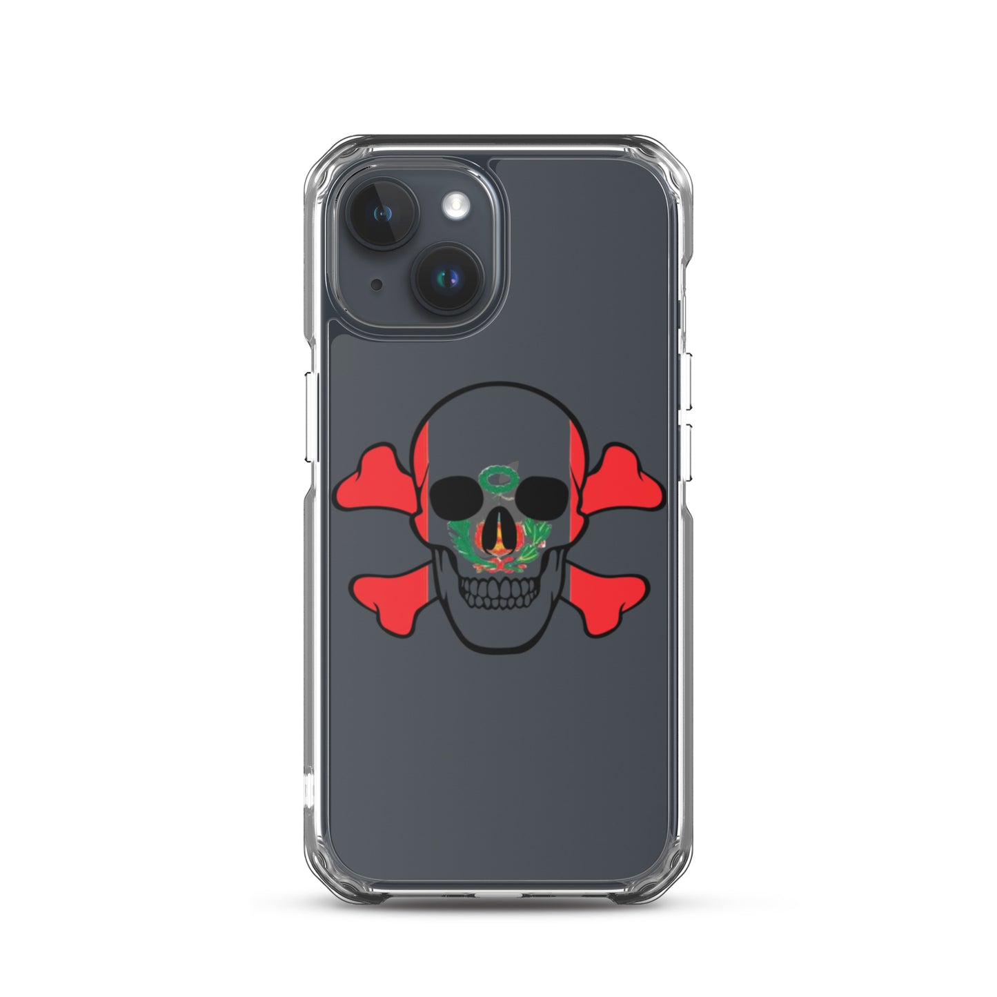 Clear Case for iPhone® with the Flag of Peru in a Skull and Crossbones design!