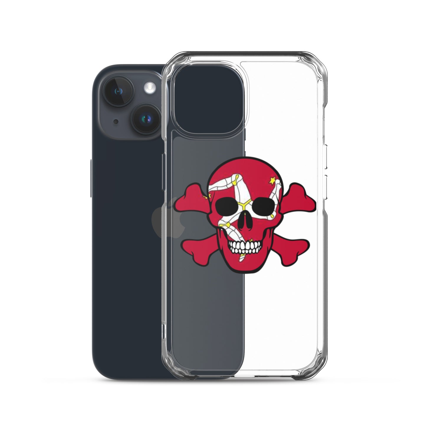 Clear Case for iPhone® with the Isle of Man Flag in a Skull and Crossbones design!