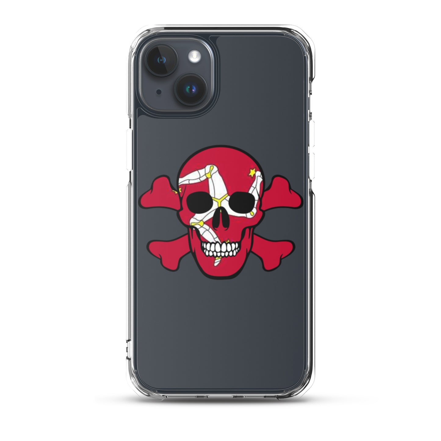 Clear Case for iPhone® with the Isle of Man Flag in a Skull and Crossbones design!