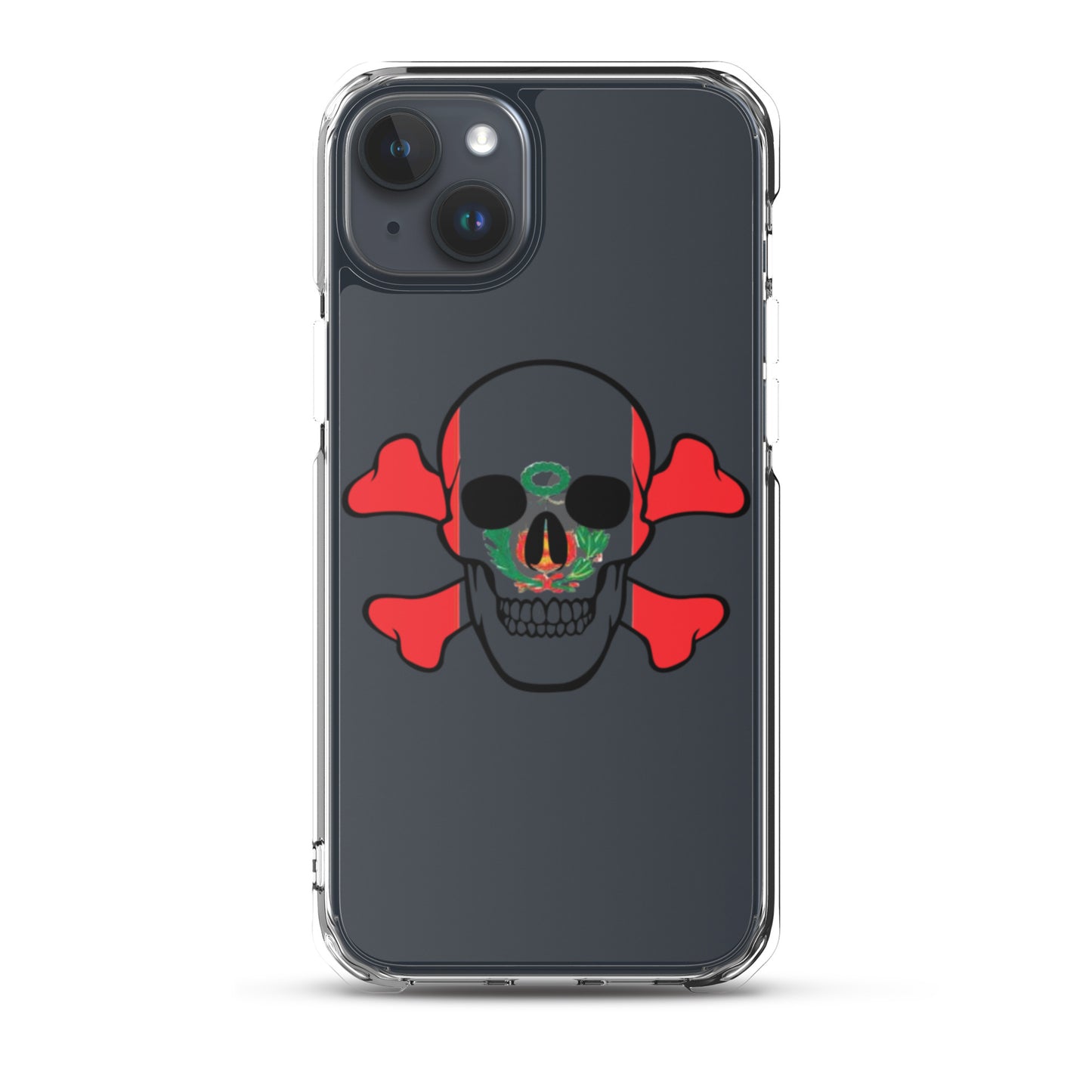 Clear Case for iPhone® with the Flag of Peru in a Skull and Crossbones design!