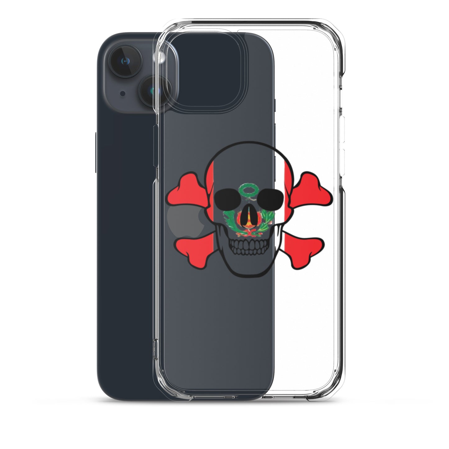 Clear Case for iPhone® with the Flag of Peru in a Skull and Crossbones design!