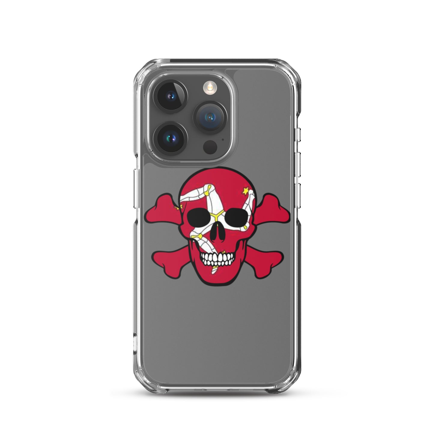 Clear Case for iPhone® with the Isle of Man Flag in a Skull and Crossbones design!