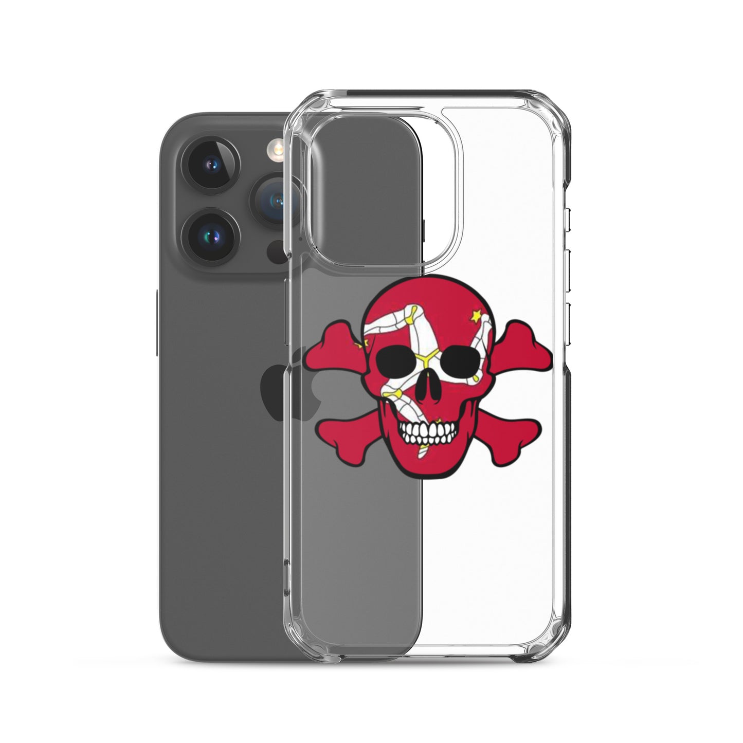Clear Case for iPhone® with the Isle of Man Flag in a Skull and Crossbones design!