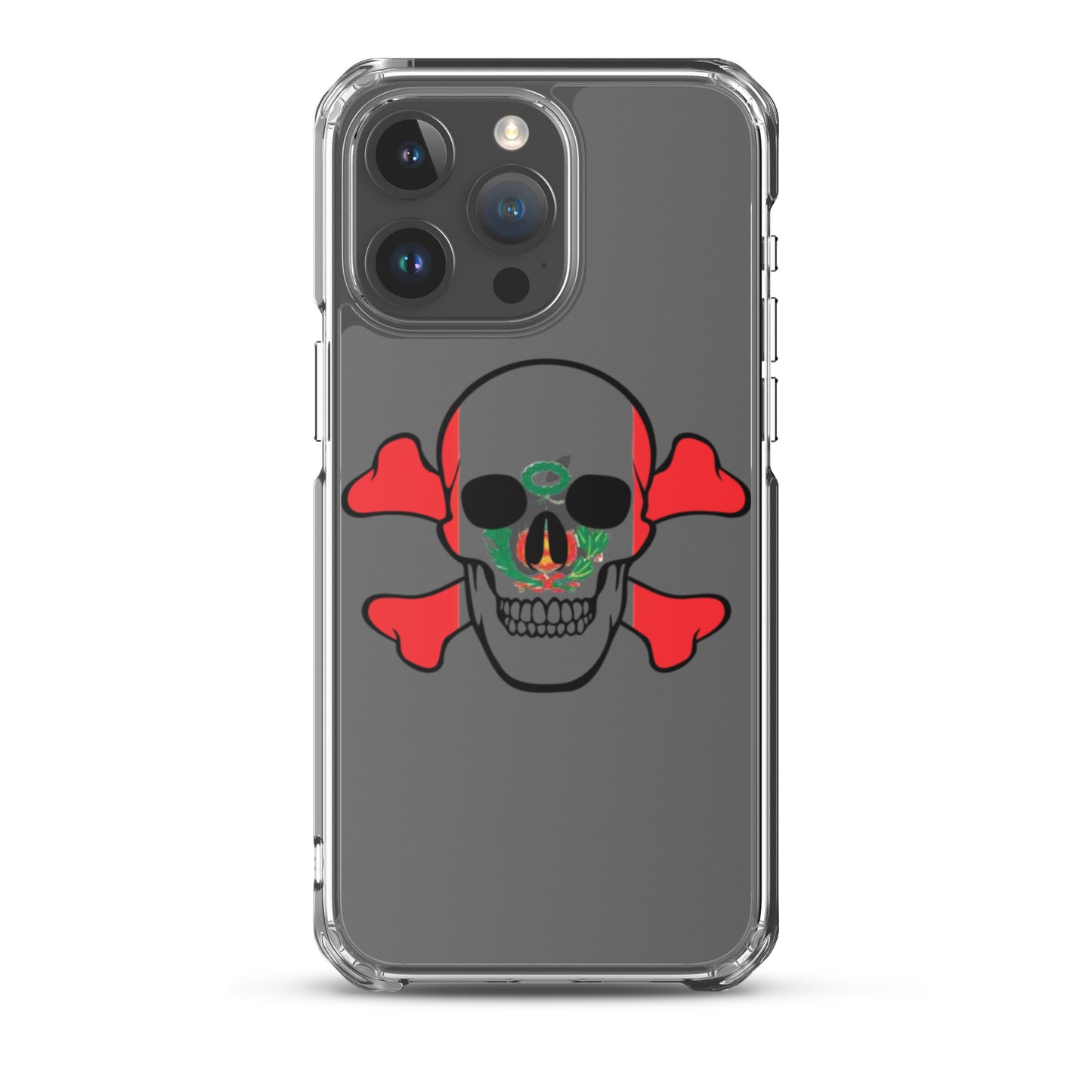 Clear Case for iPhone® with the Flag of Peru in a Skull and Crossbones design!