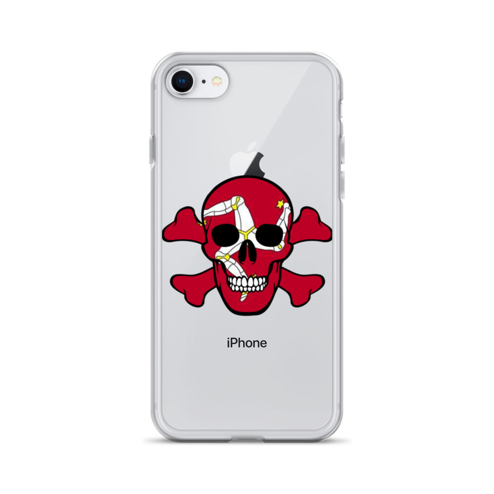 Clear Case for iPhone® with the Isle of Man Flag in a Skull and Crossbones design!