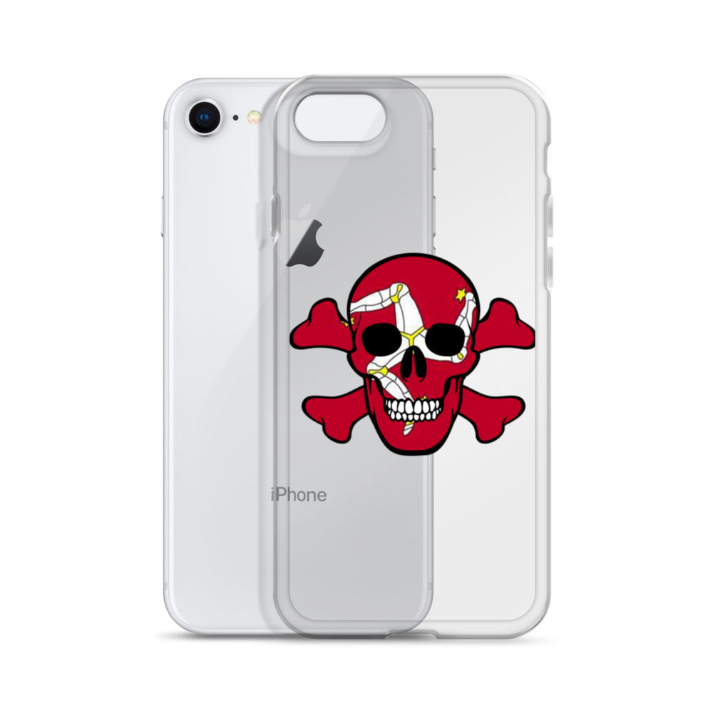Clear Case for iPhone® with the Isle of Man Flag in a Skull and Crossbones design!
