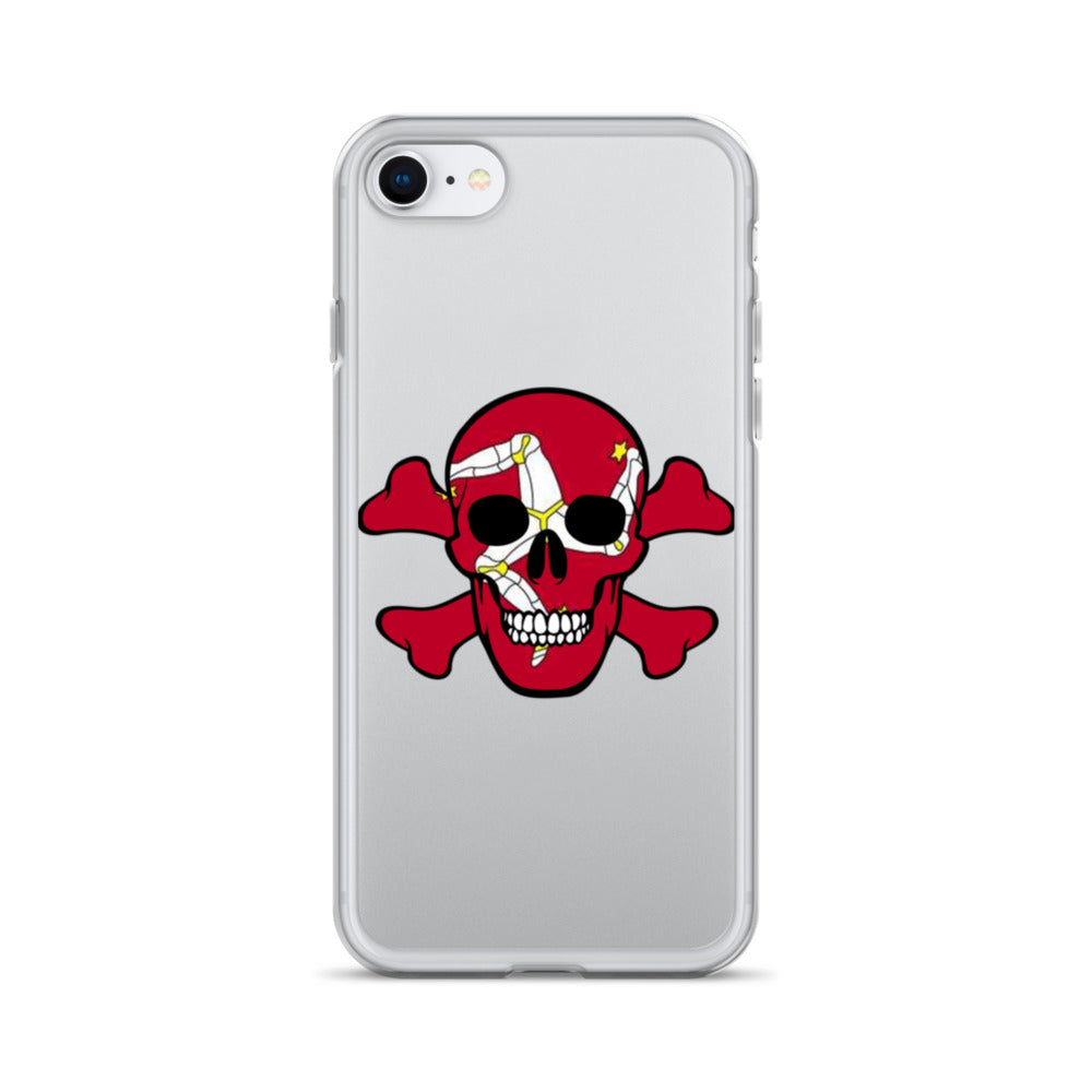 Clear Case for iPhone® with the Isle of Man Flag in a Skull and Crossbones design!