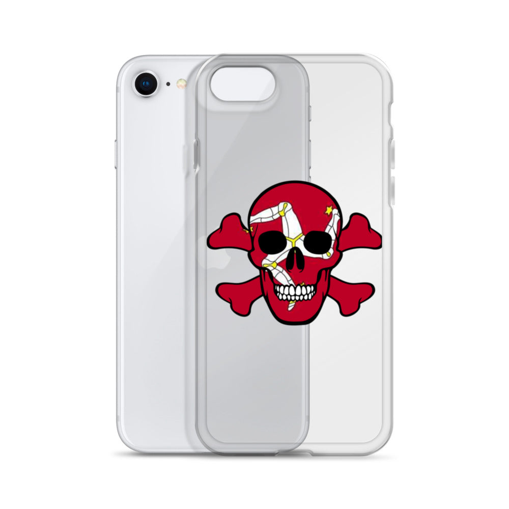 Clear Case for iPhone® with the Isle of Man Flag in a Skull and Crossbones design!