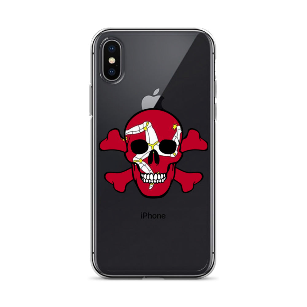 Clear Case for iPhone® with the Isle of Man Flag in a Skull and Crossbones design!