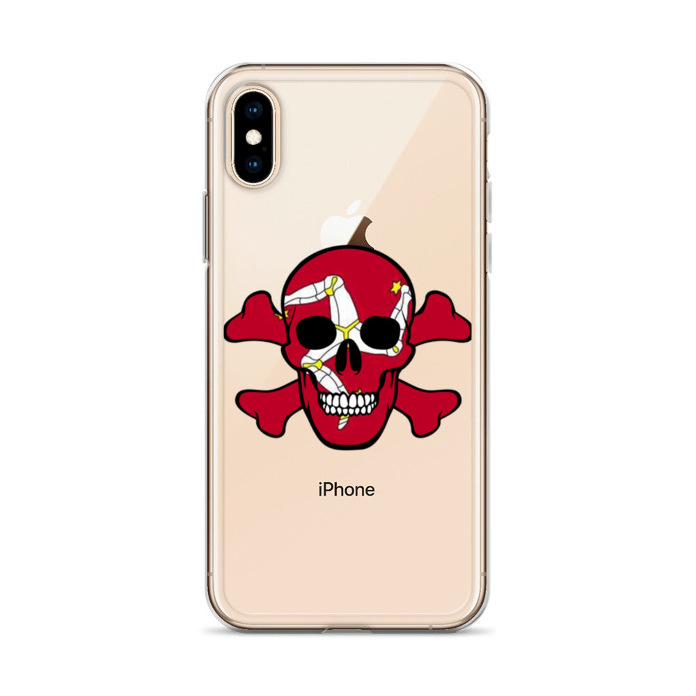 Clear Case for iPhone® with the Isle of Man Flag in a Skull and Crossbones design!