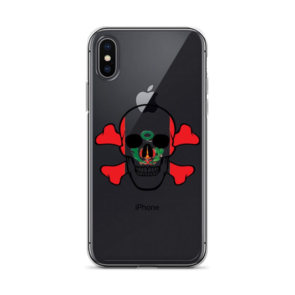 Clear Case for iPhone® with the Flag of Peru in a Skull and Crossbones design!