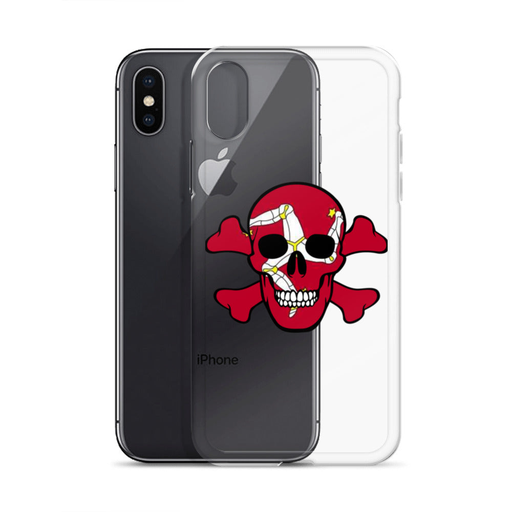 Clear Case for iPhone® with the Isle of Man Flag in a Skull and Crossbones design!