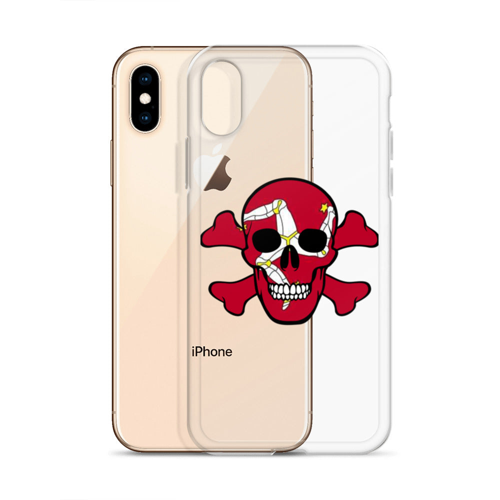 Clear Case for iPhone® with the Isle of Man Flag in a Skull and Crossbones design!