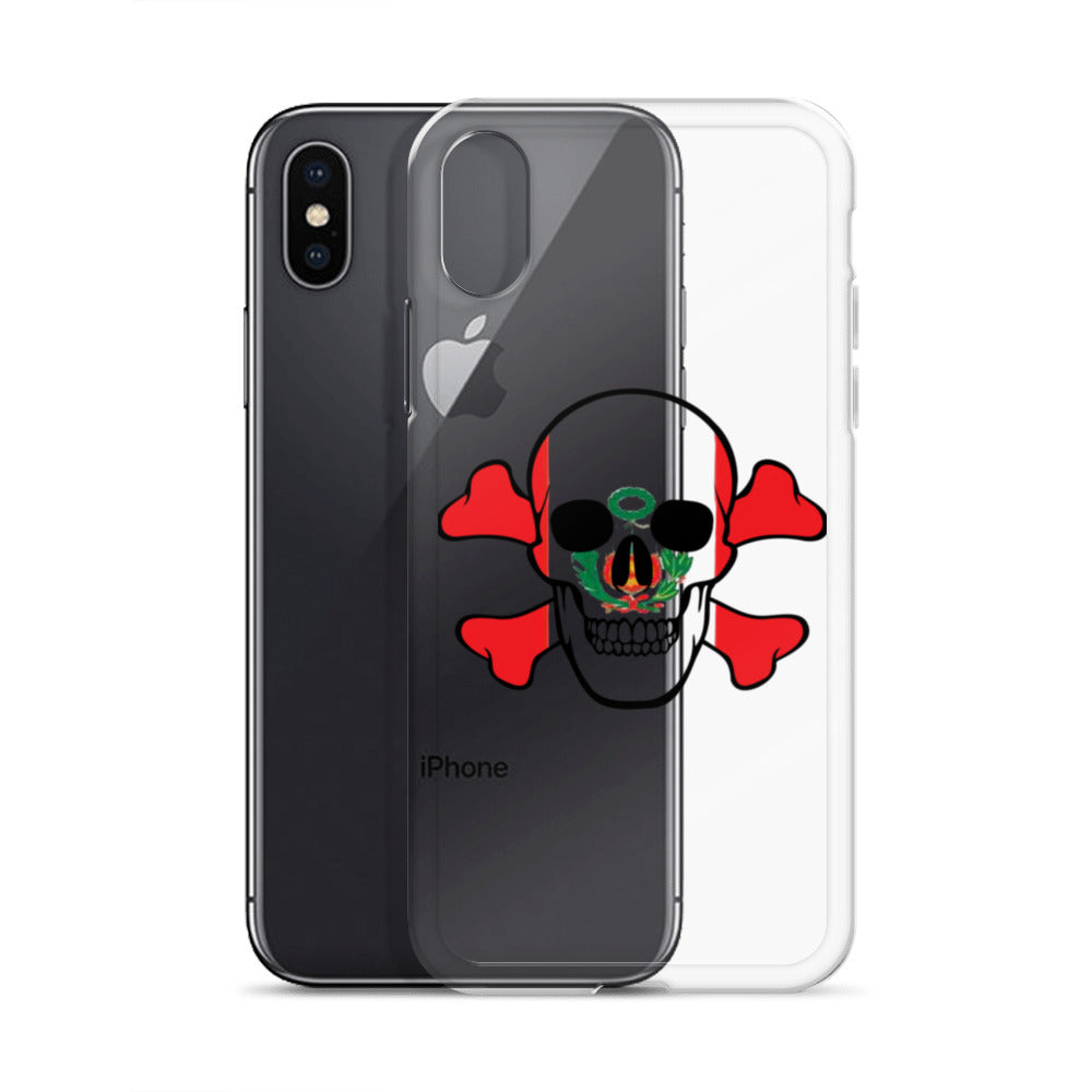 Clear Case for iPhone® with the Flag of Peru in a Skull and Crossbones design!