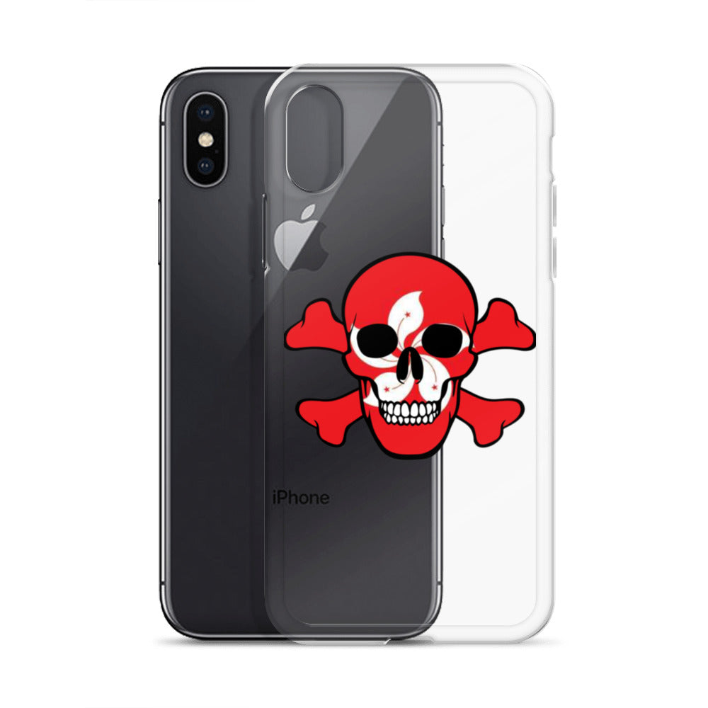 Clear Case for iPhone® with the Flag of Hong Kong in a Skull and Crossbones design!
