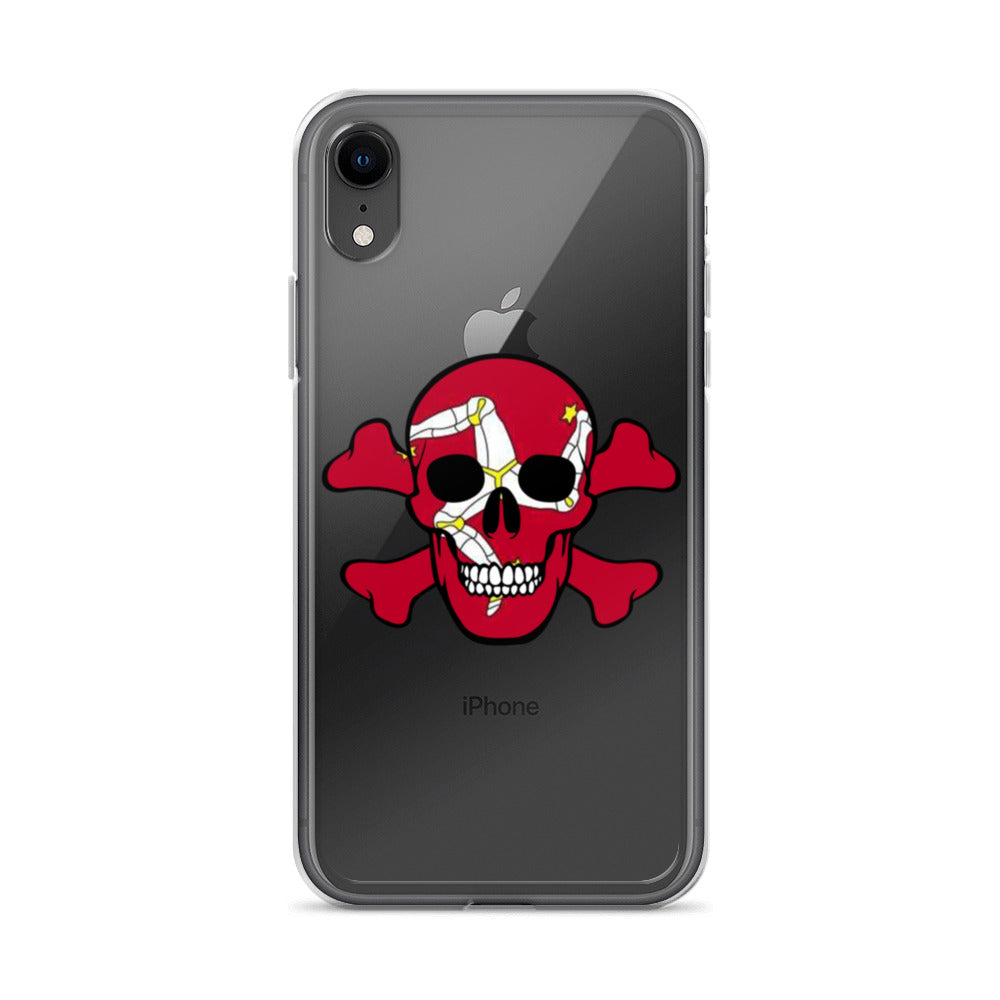 Clear Case for iPhone® with the Isle of Man Flag in a Skull and Crossbones design!