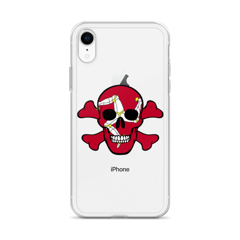 Clear Case for iPhone® with the Isle of Man Flag in a Skull and Crossbones design!